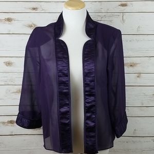 Le Bos Dark Purple Sheer Jacket Overlay 10